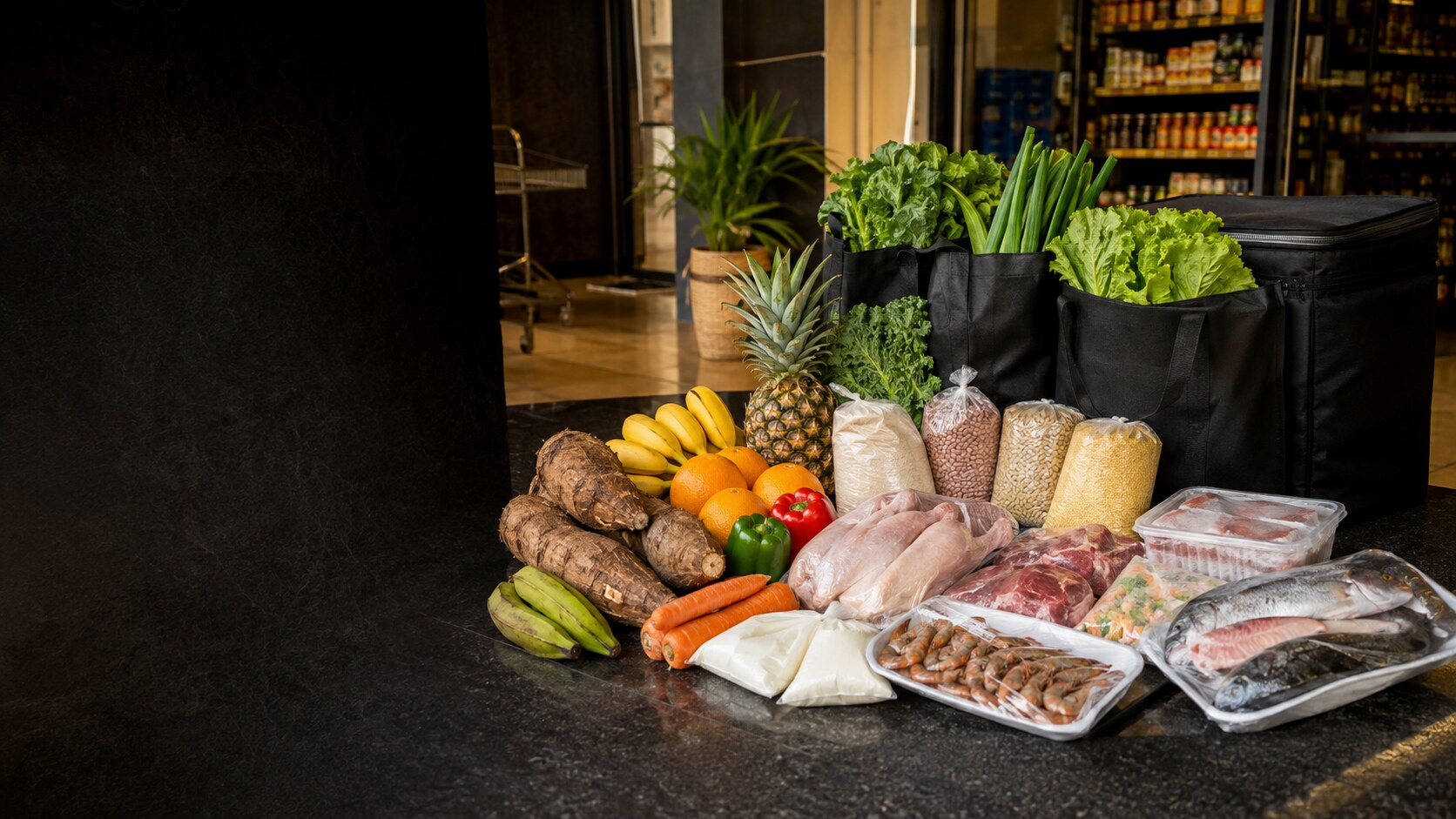A premium Heritage LM Market grocery order prepared for delivery or pickup